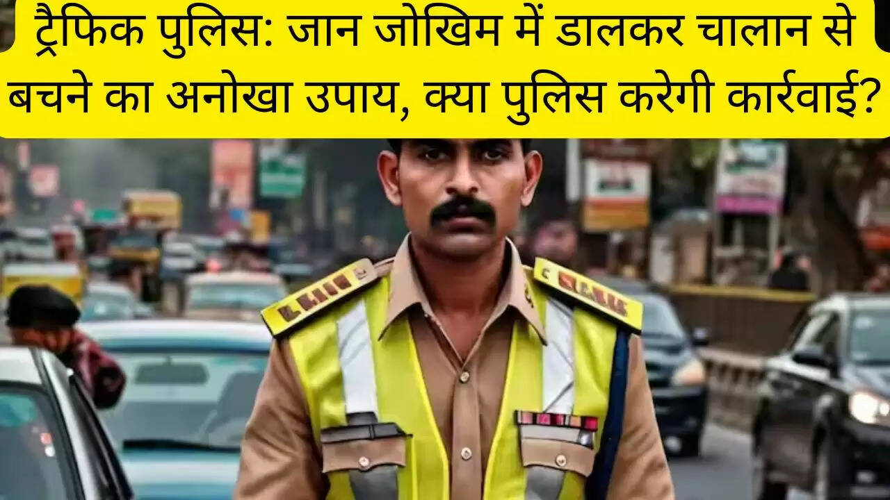 ट्रैफिक पुलिस: जान जोखिम में डालकर चालान से बचने का अनोखा उपाय, क्या पुलिस करेगी कार्रवाई?